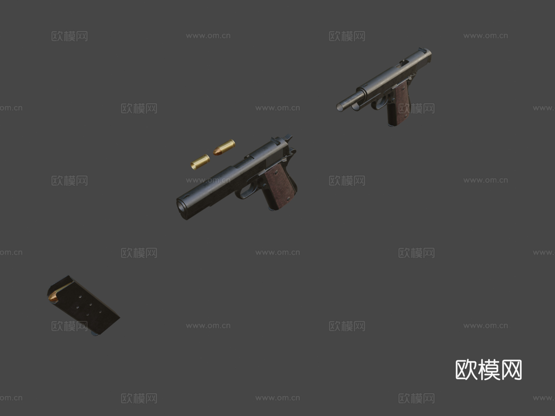 二战1911手枪3d模型