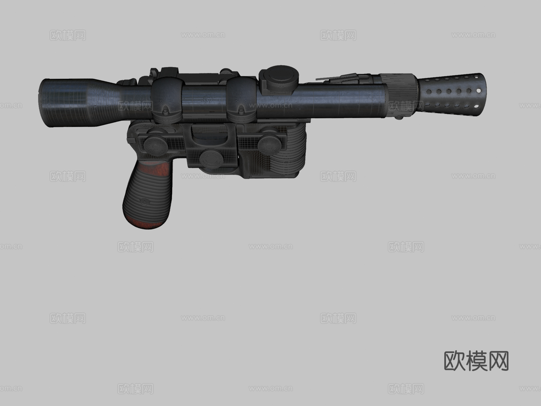 汉·索罗的DL-44重型爆破枪3d模型