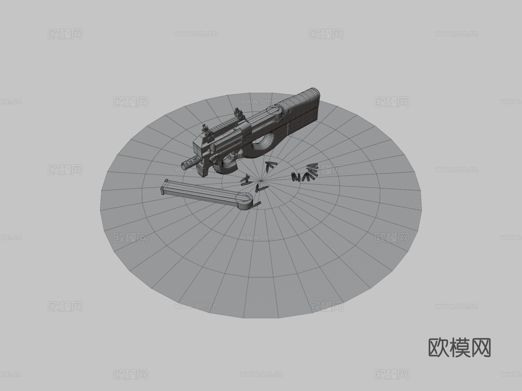 P90-黑沙3d模型