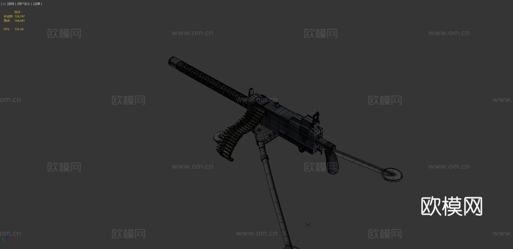 勃朗宁M1919机枪3d模型