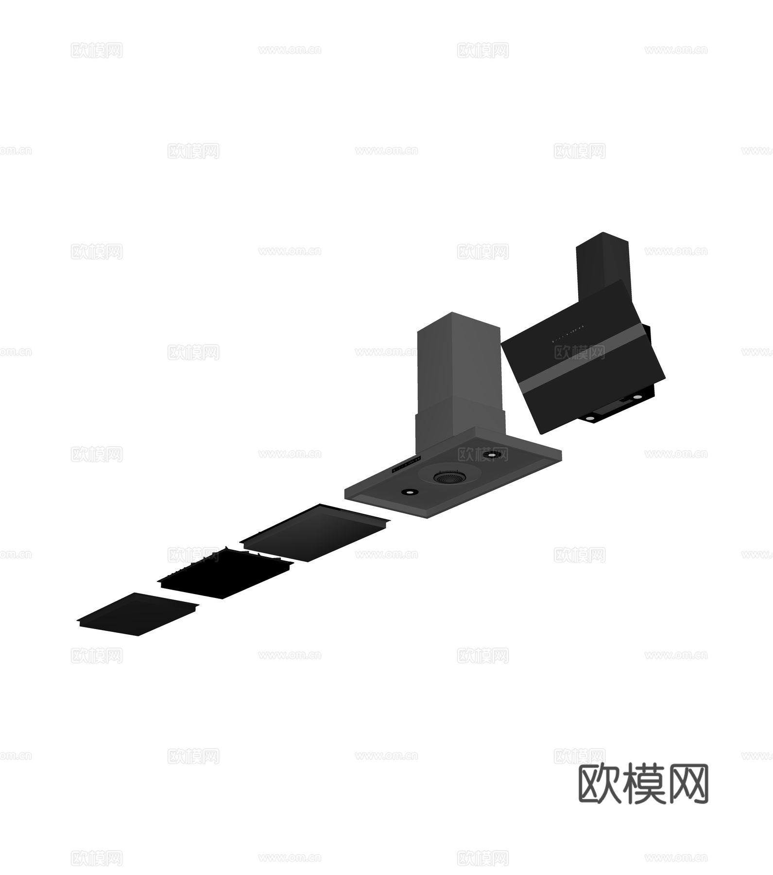 现代厨房器具 厨房灶具 燃气灶su模型