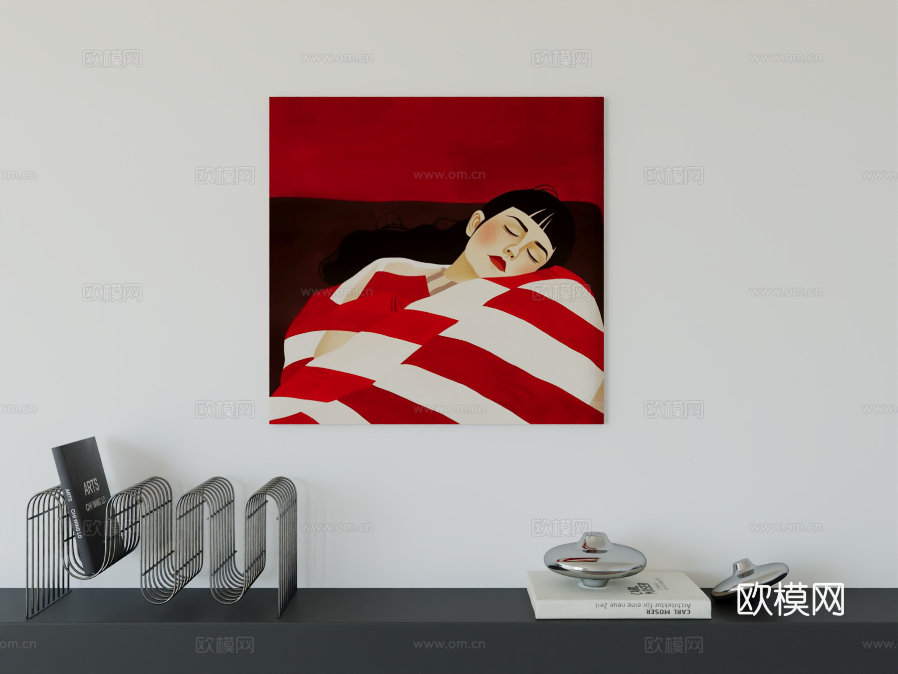 现代简约挂画包豪斯艺术挂画3d模型