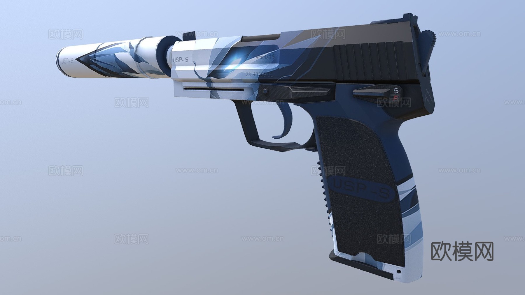 USP-S冰霜系列3d模型