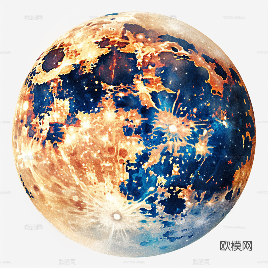 月球灯星球月亮陨石表表面