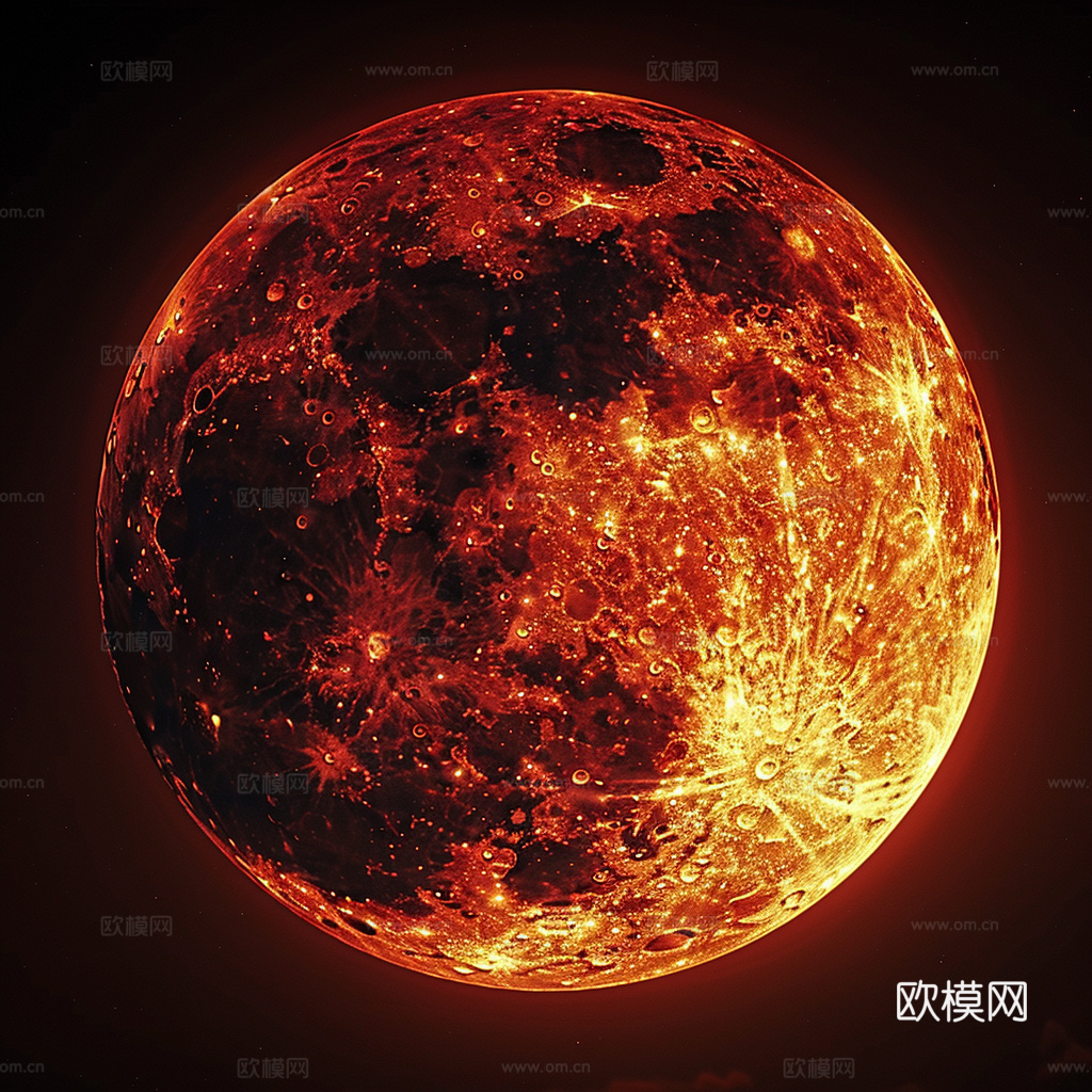 月球灯星球月亮陨石表表面