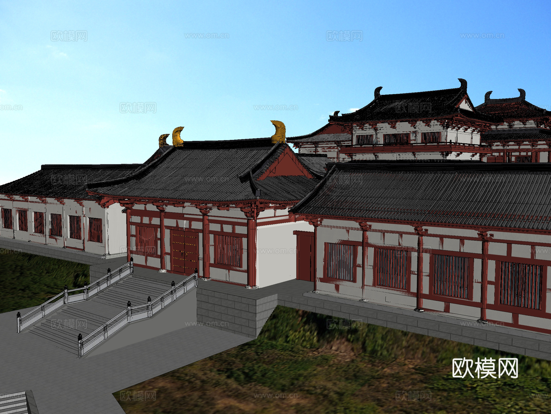 古建 寺庙 唐式 中式建筑3d模型