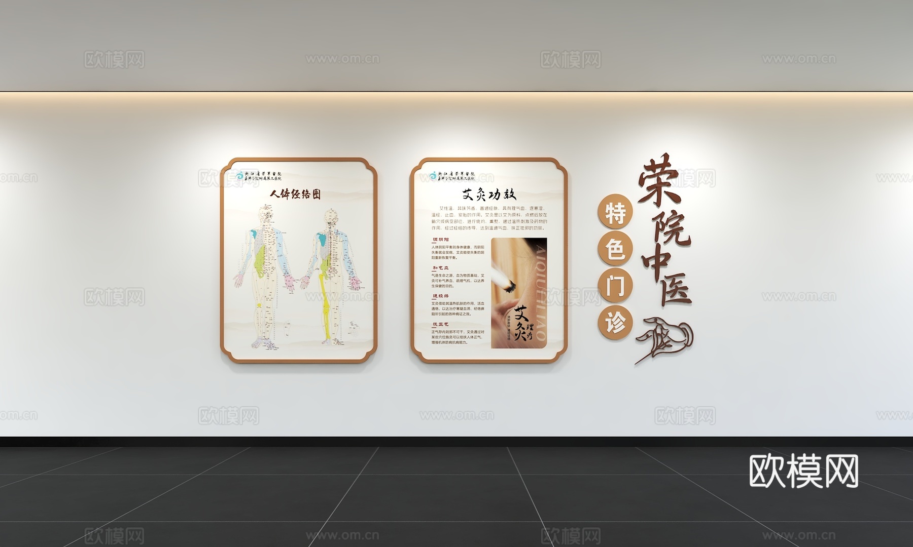 中式中医文化墙 弘扬中医 传承中医文化 医疗文化墙3d模型
