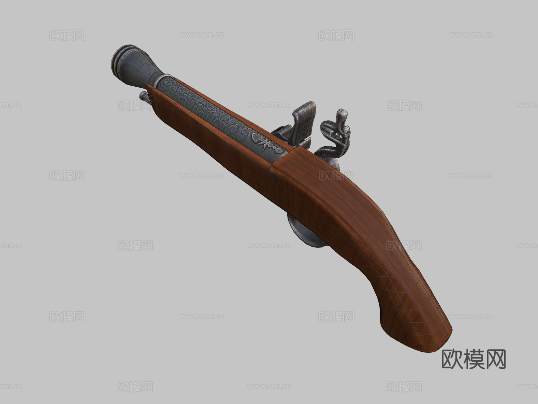 燧发手枪3d模型