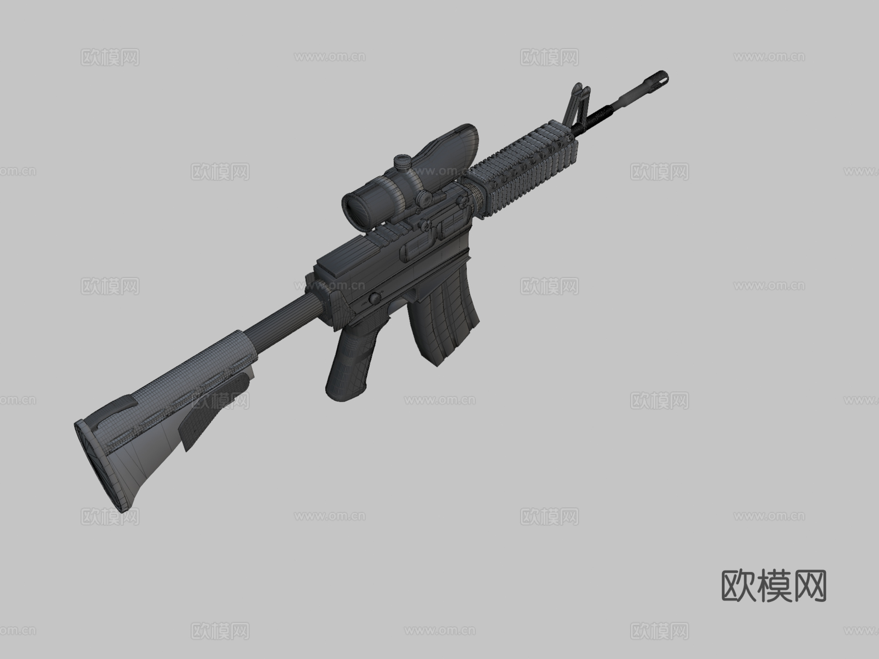 M4A1-ACOG(平滑版)3d模型
