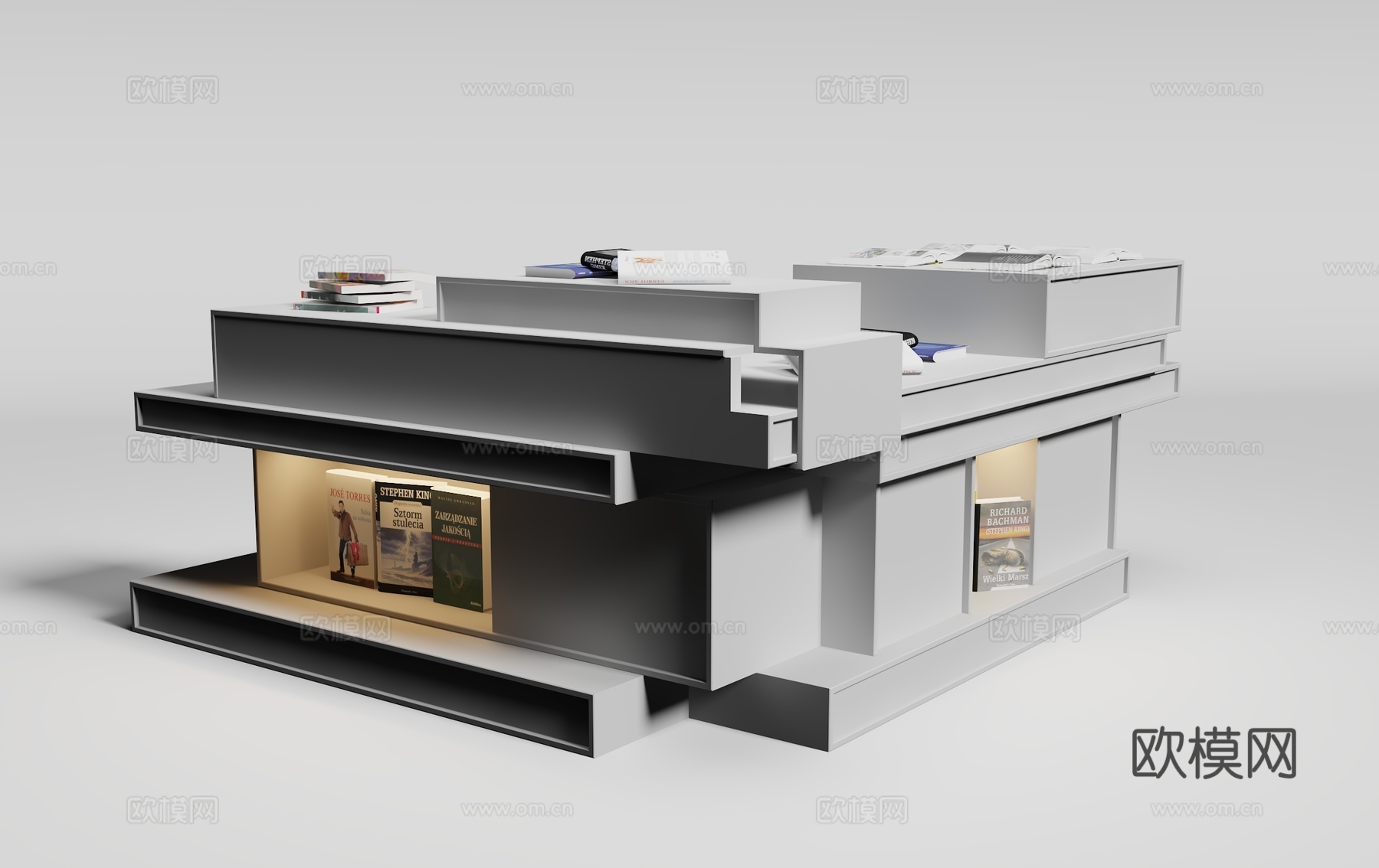 现代吧台接待台3d模型