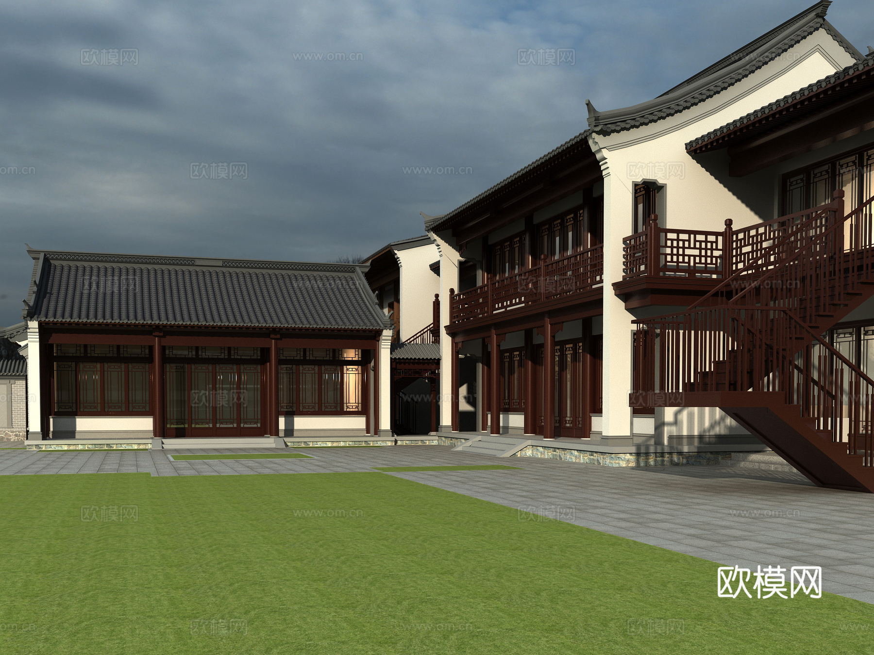 古建 民宿 中式建筑 灰派3d模型