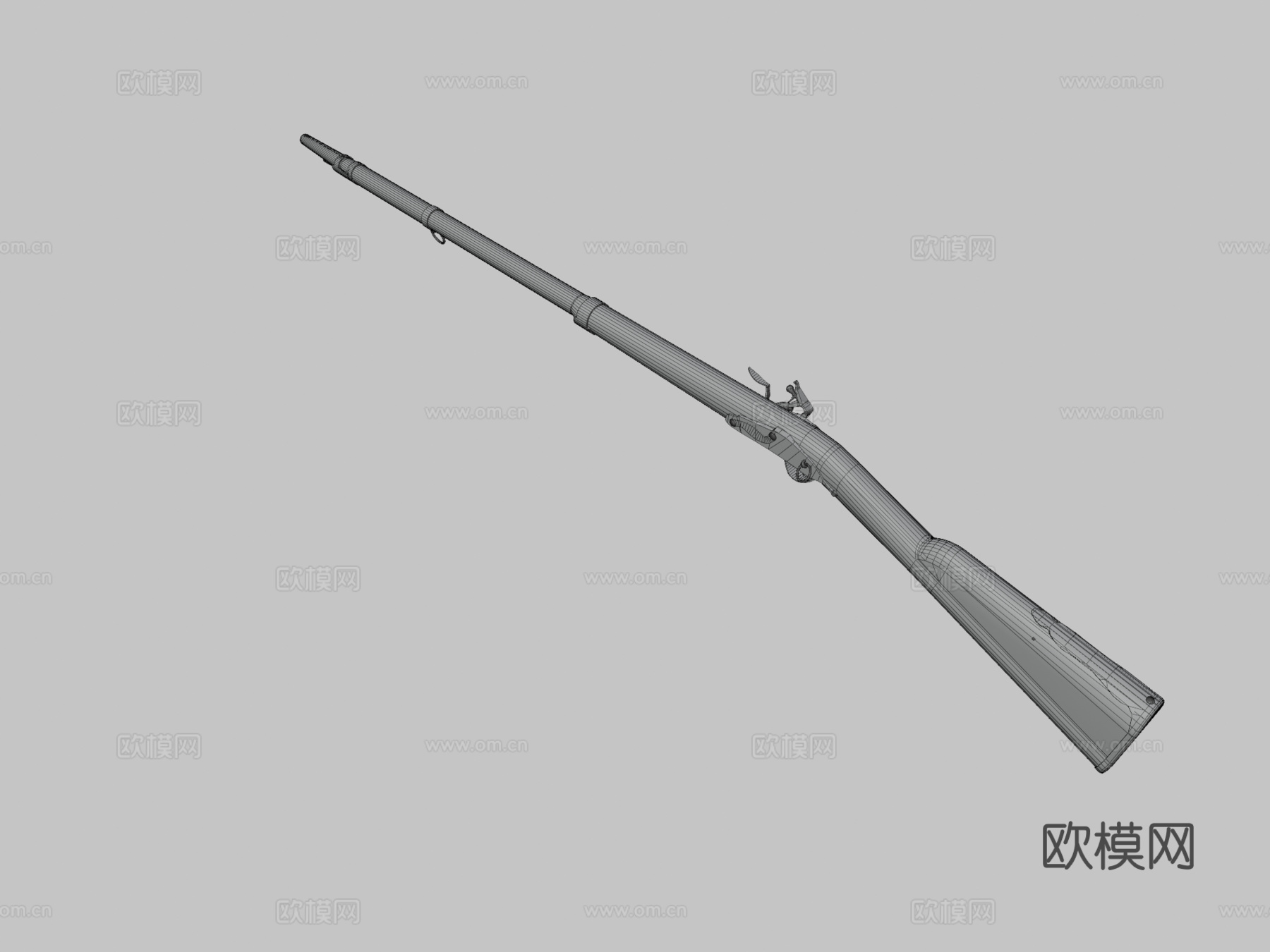 老式步枪3d模型