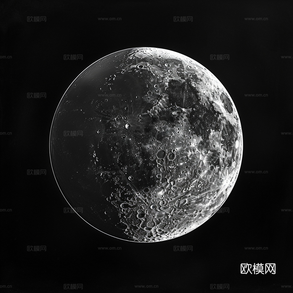 月球灯星球月亮陨石表表面