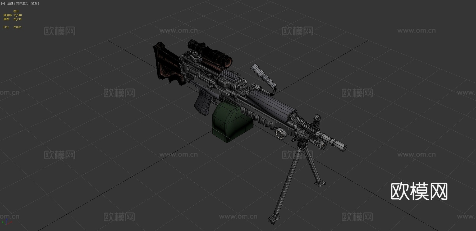M248机枪3d模型