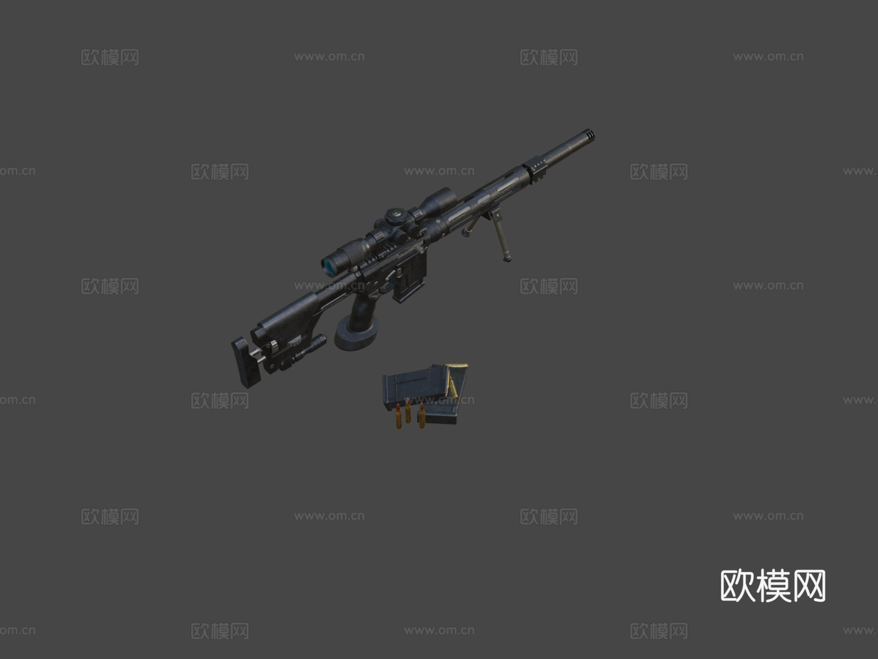 AR-15狙击步枪3d模型