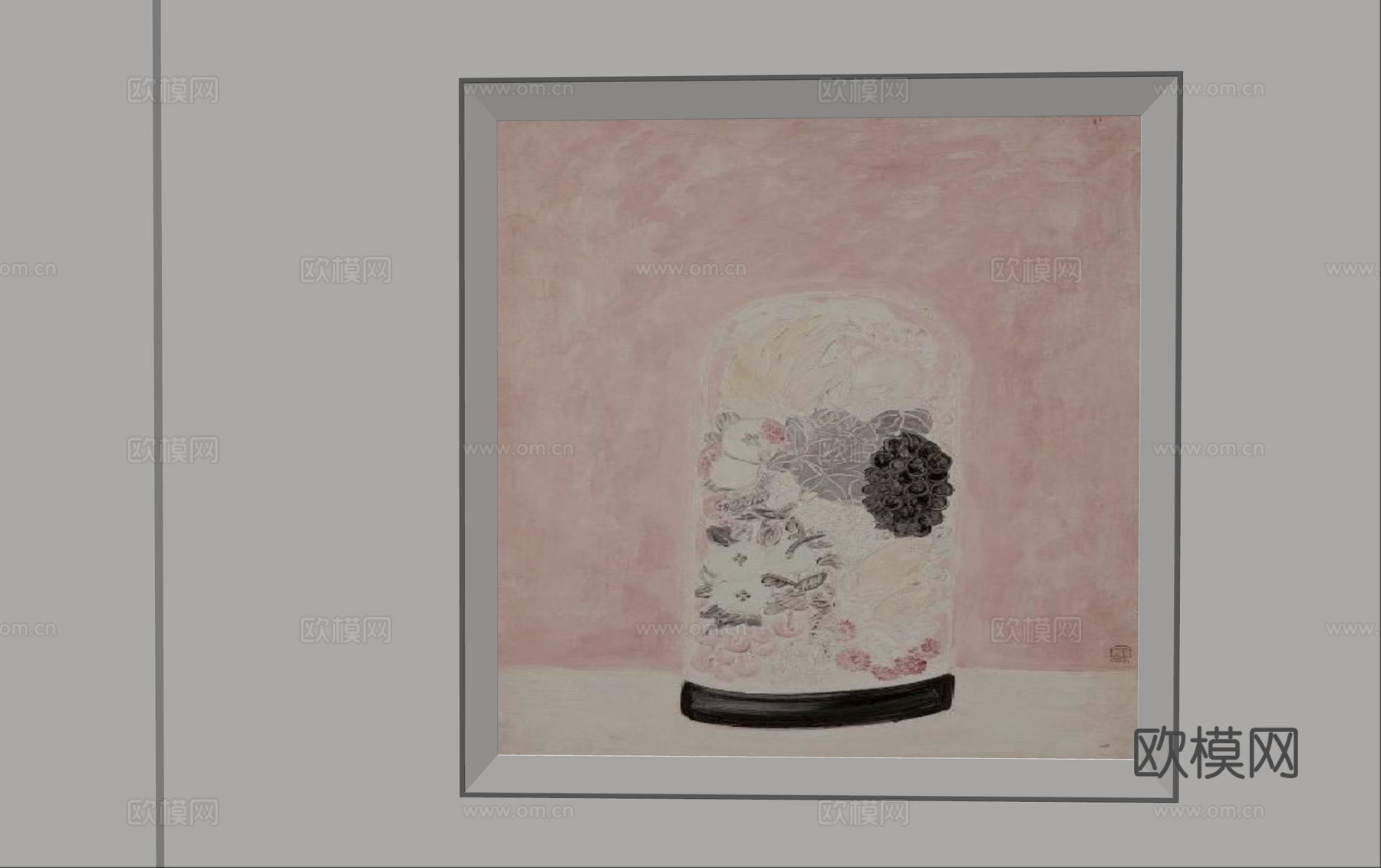 现代极简装饰画 侘寂中古风挂画 奶油风装饰画 意式挂画 黑白su模型