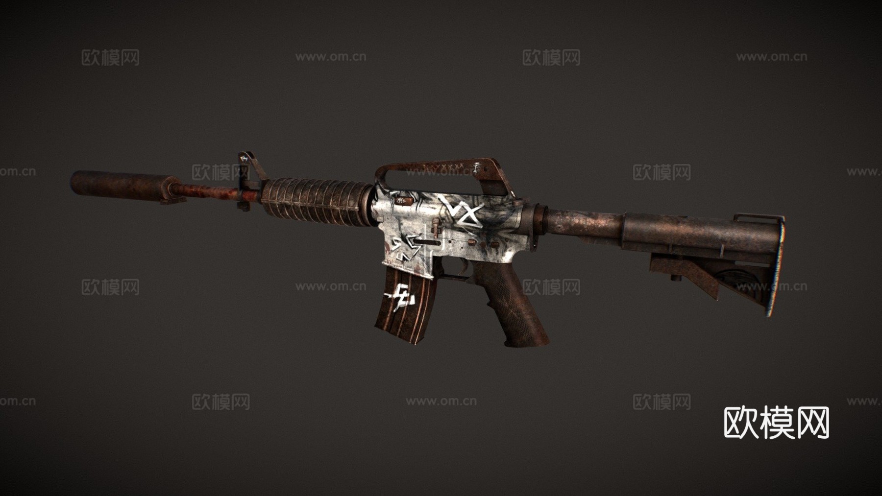 M4A1-S-寂静喷涂3d模型