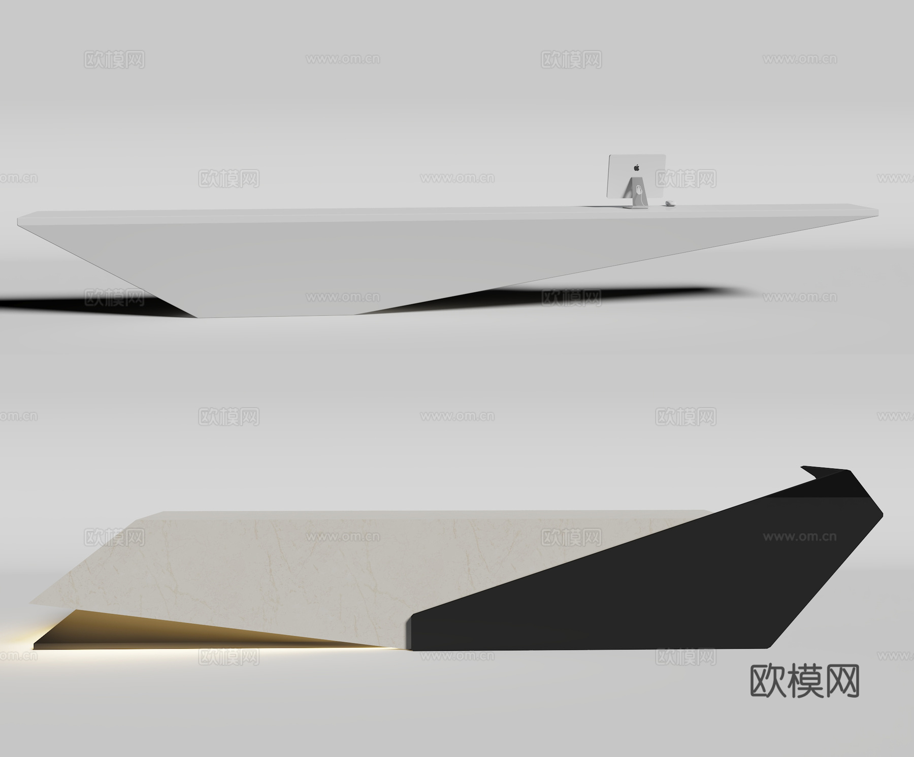 现代前台接待台3d模型