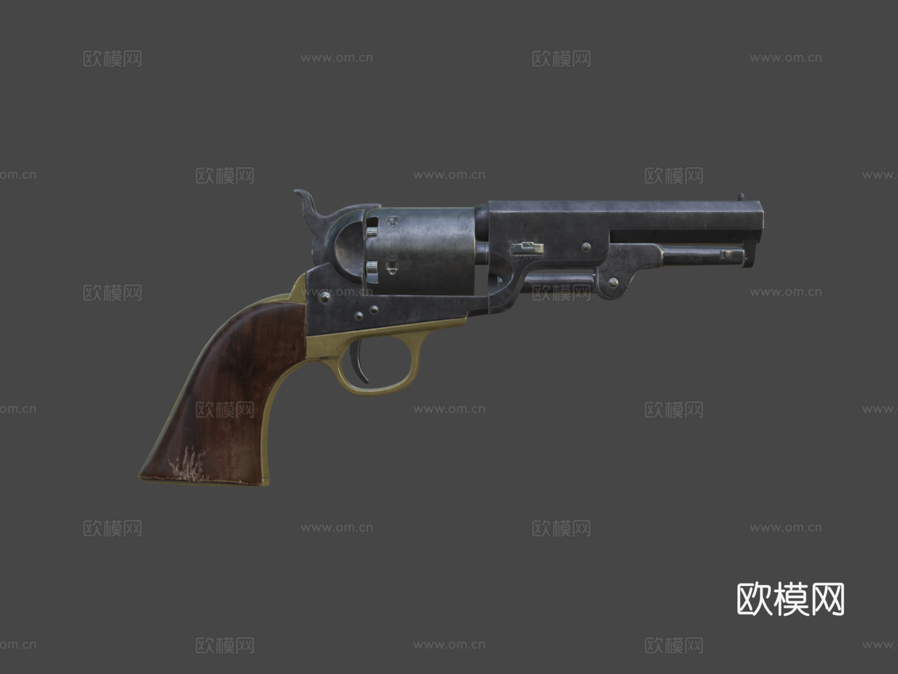 柯尔特1849袖珍左轮3d模型