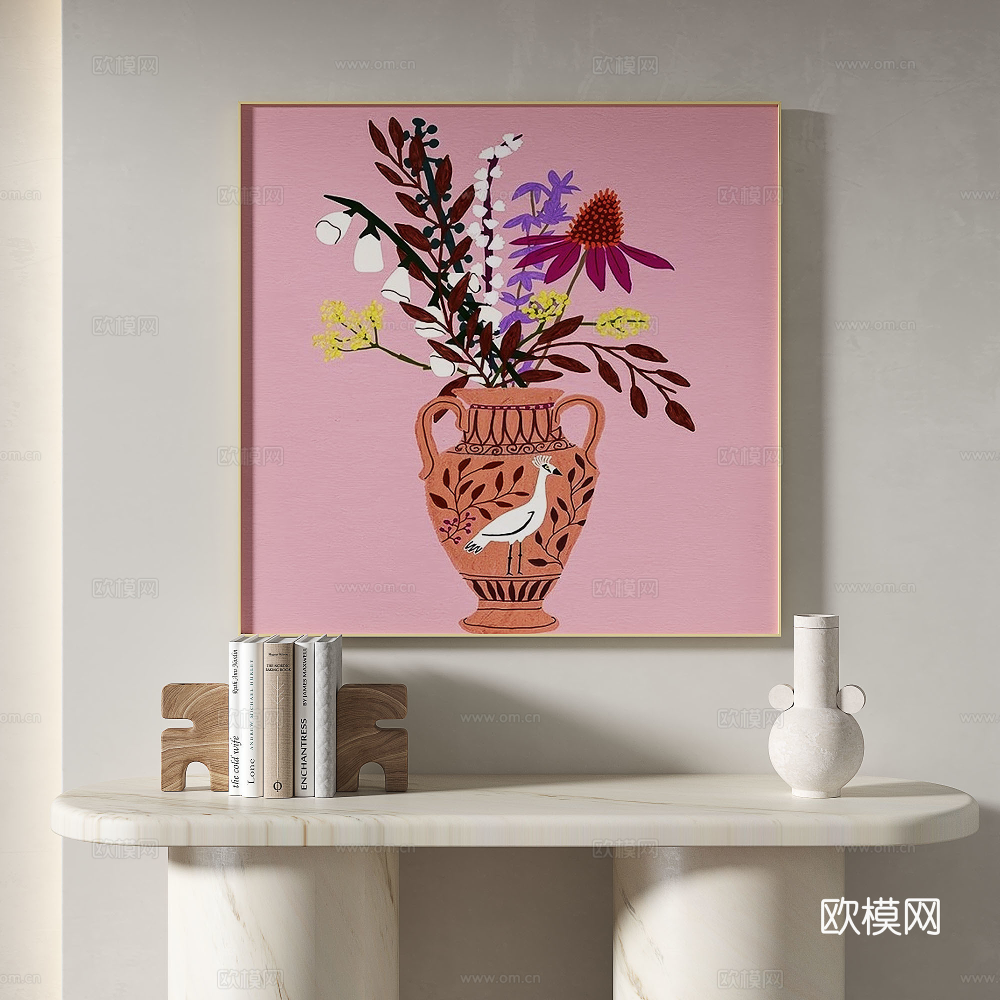 现代，简约，奶油风，复古，抽象，装饰画3d模型