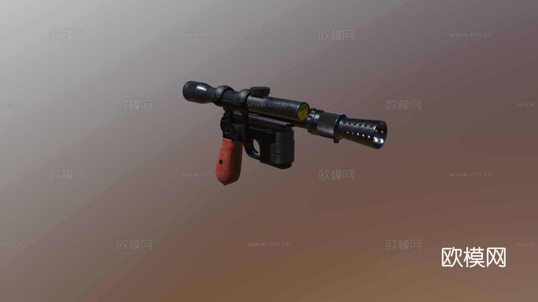 汉·索罗的DL-44重型爆破枪3d模型
