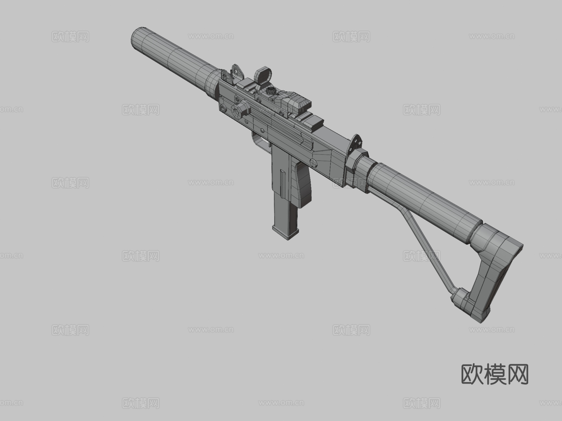 MAC10枪3d模型