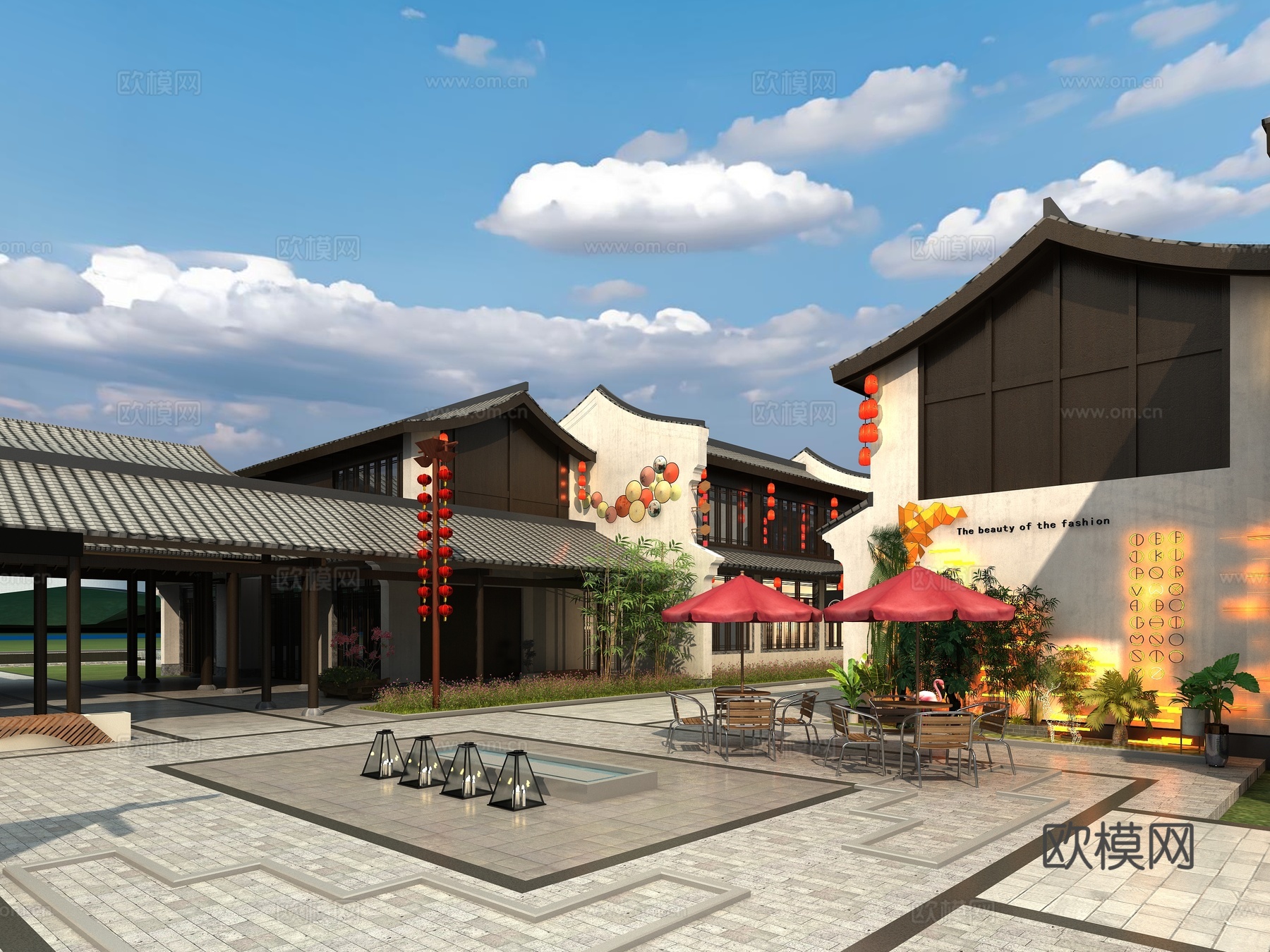 古建 民宿 中式建筑 小镇 商业街3d模型