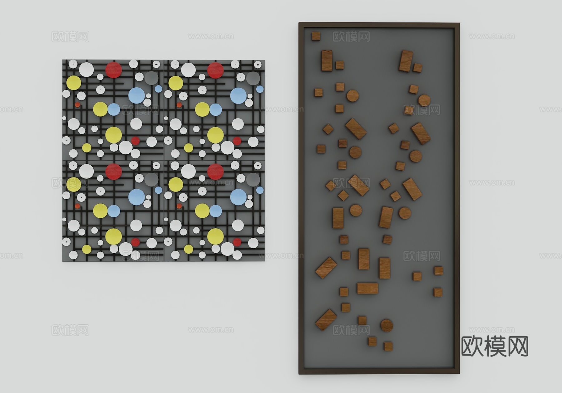 现代立体装饰挂画墙饰3d模型