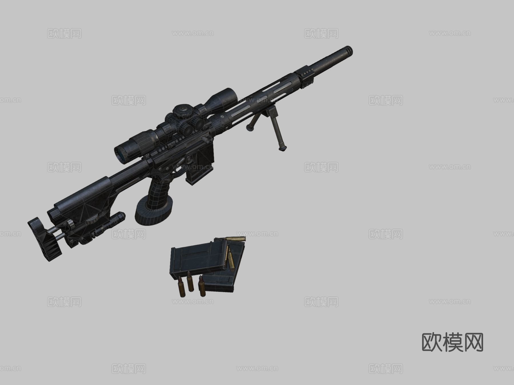 AR-15狙击步枪3d模型