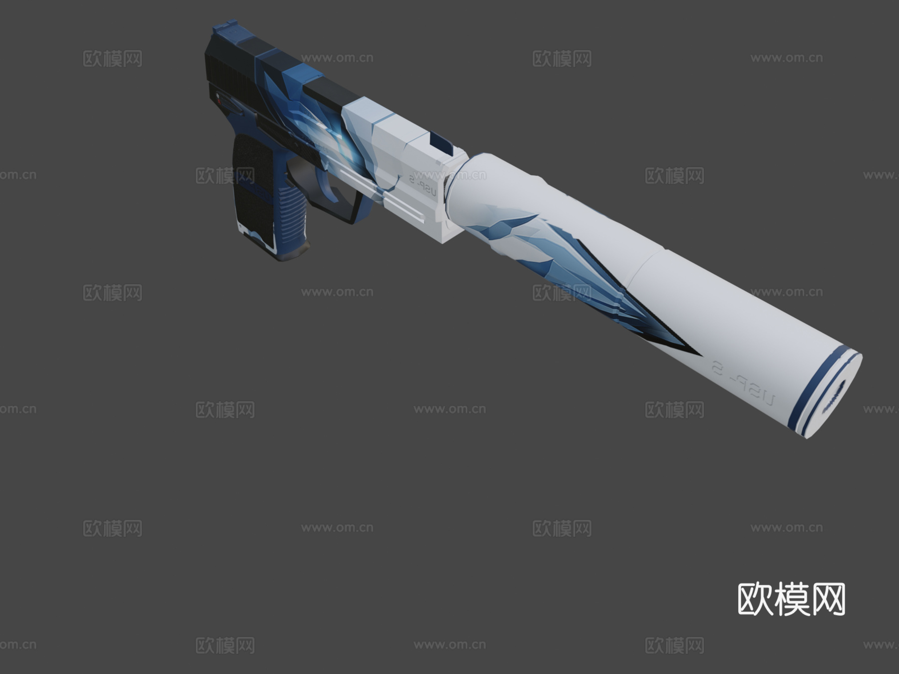 USP-S冰霜系列3d模型
