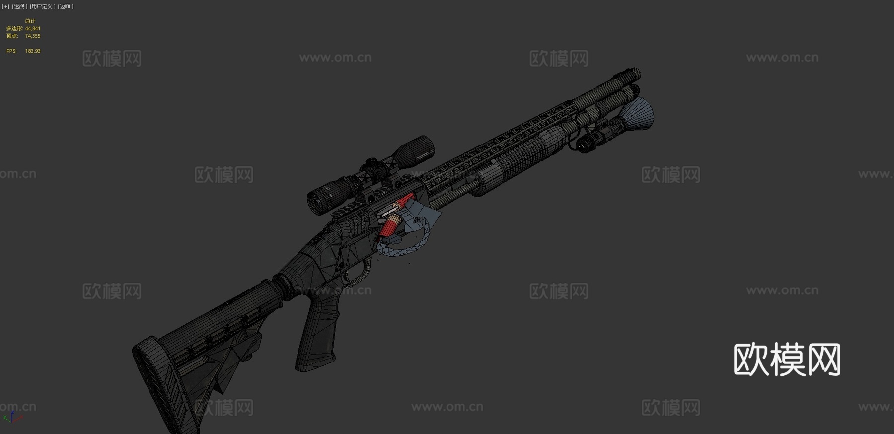 莫斯伯格590战术3d模型