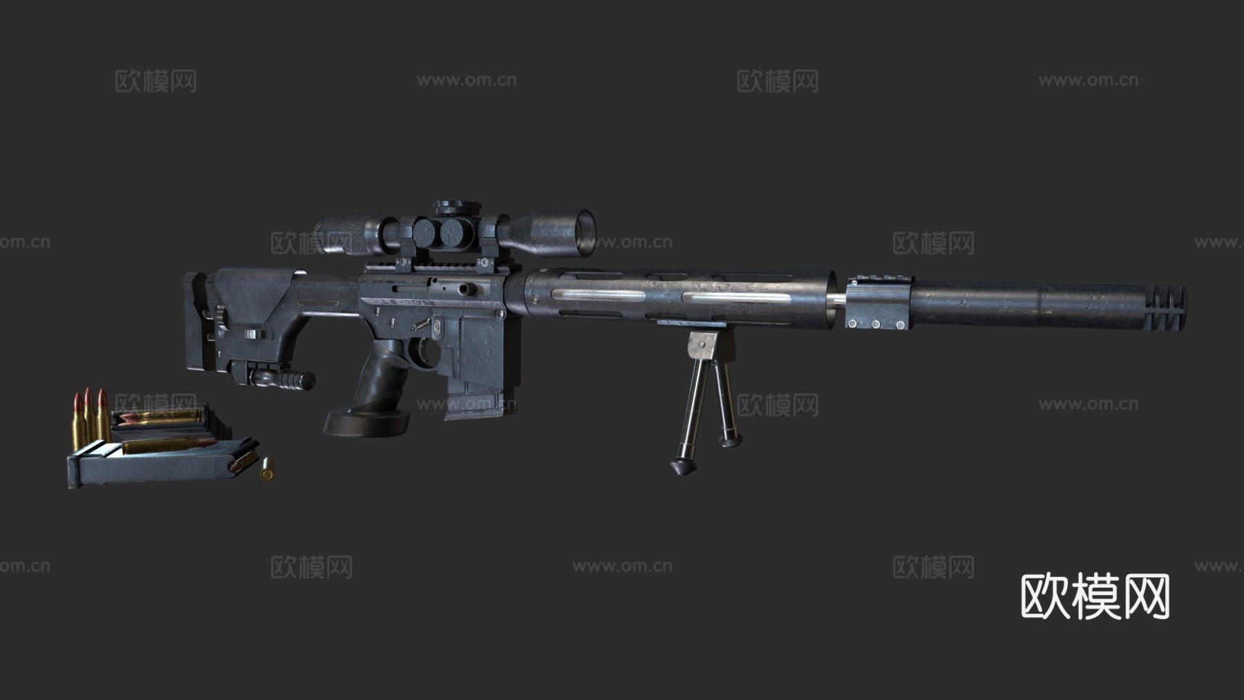 AR-15狙击步枪3d模型