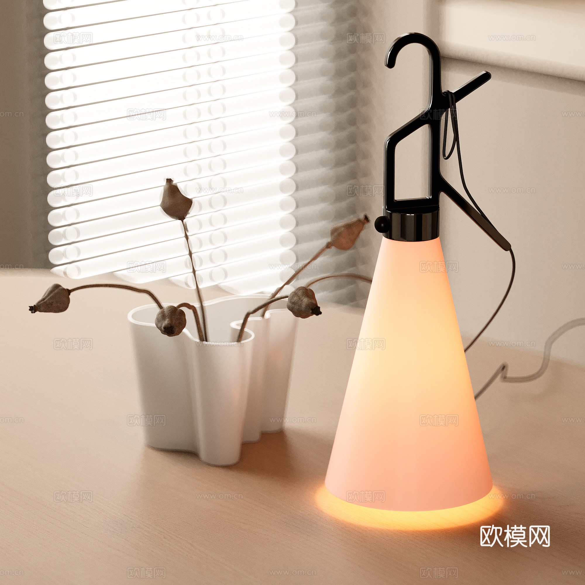 现代台灯 玻璃台灯 装饰台灯 中古台灯 花艺摆件 桌面摆件su模型