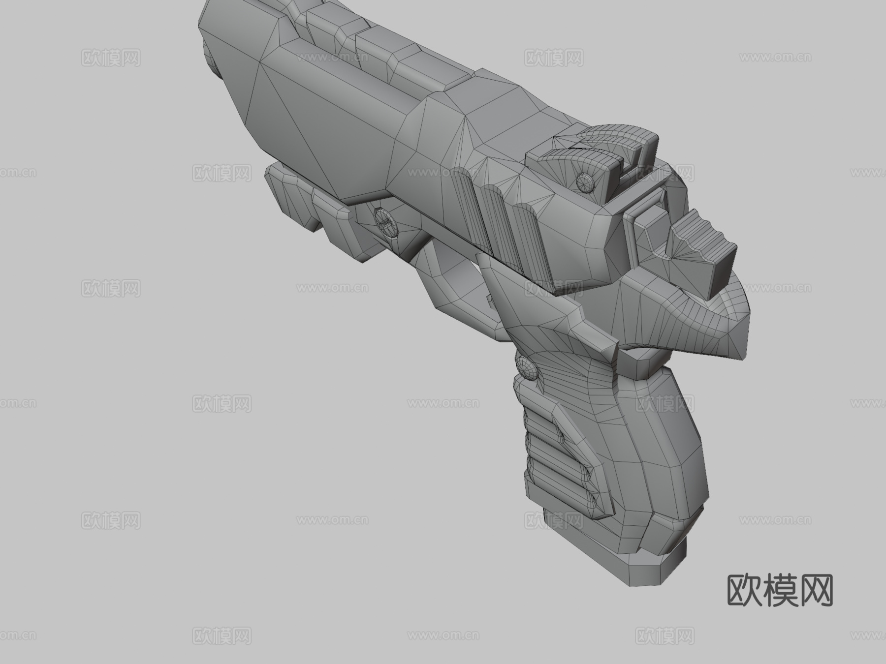 风格化PBR手枪3d模型