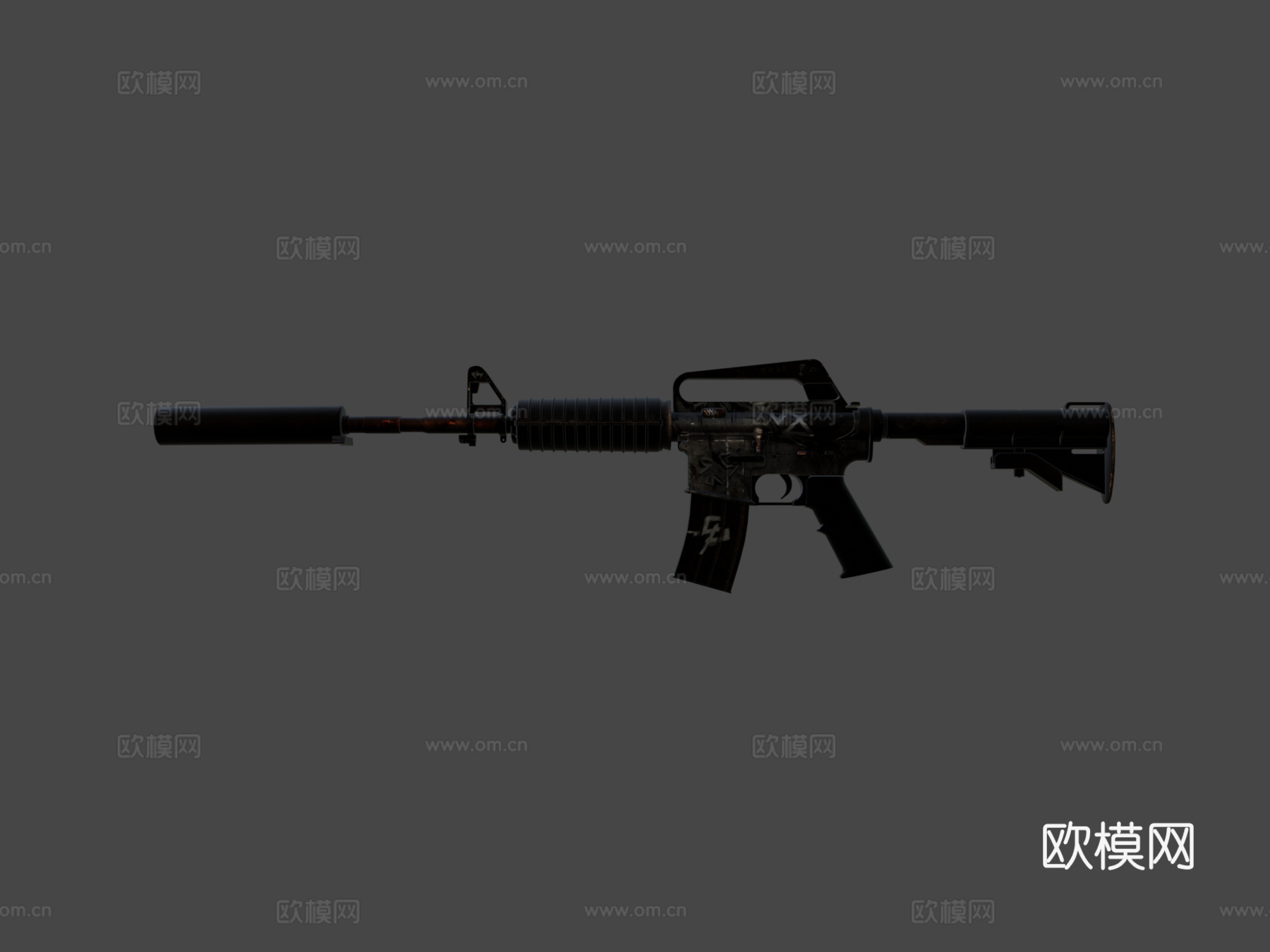 M4A1-S-寂静喷涂3d模型