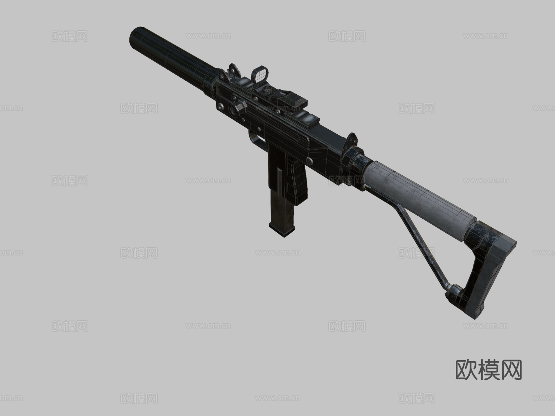 MAC10枪3d模型
