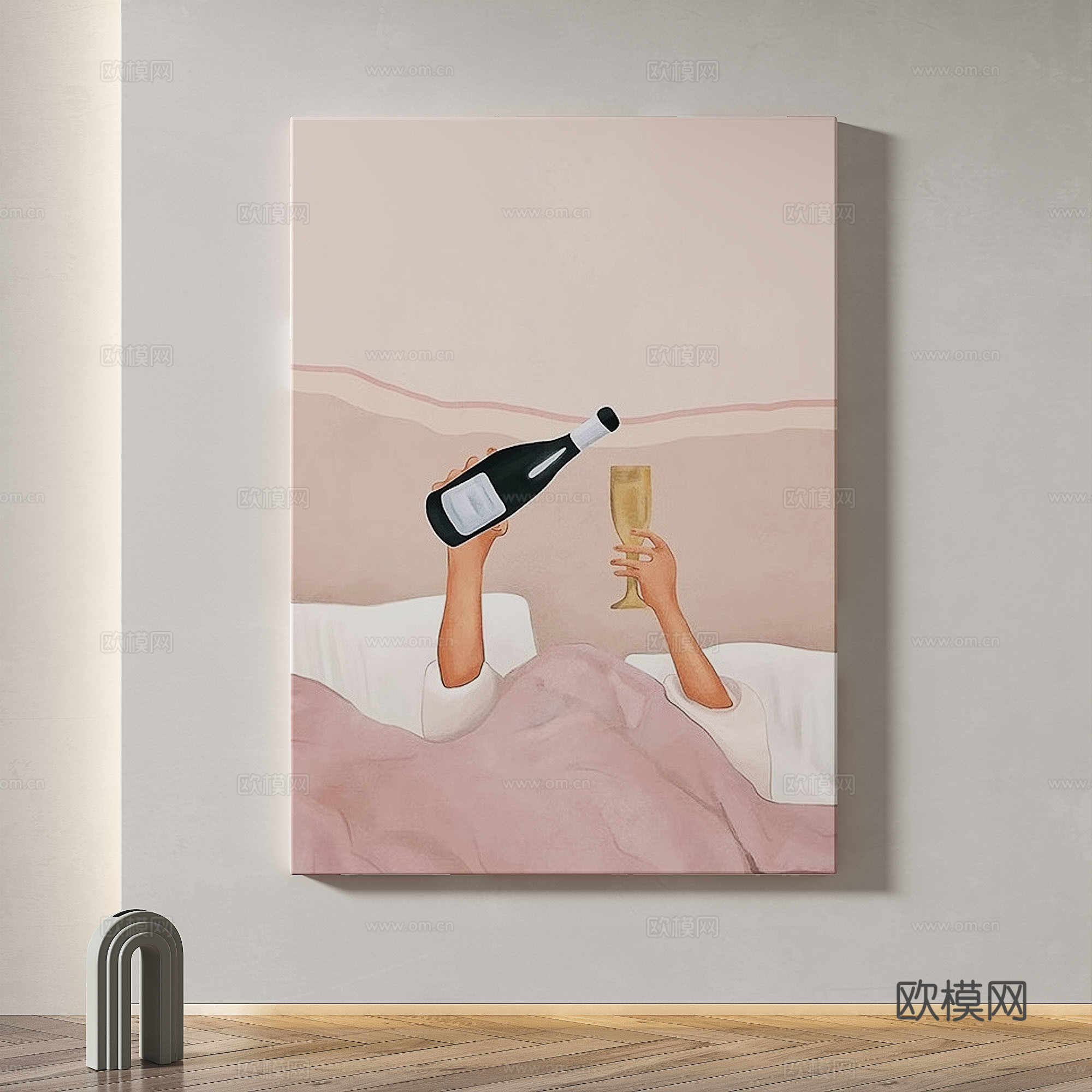现代，复古，简约，抽象，北欧，轻奢，油画，装饰画3d模型