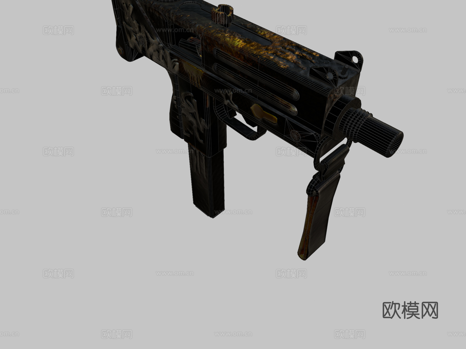 Mac-10叛乱黄金版3d模型