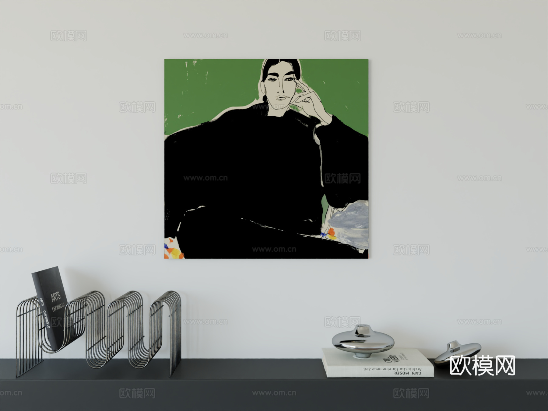 现代简约挂画包豪斯艺术挂画3d模型