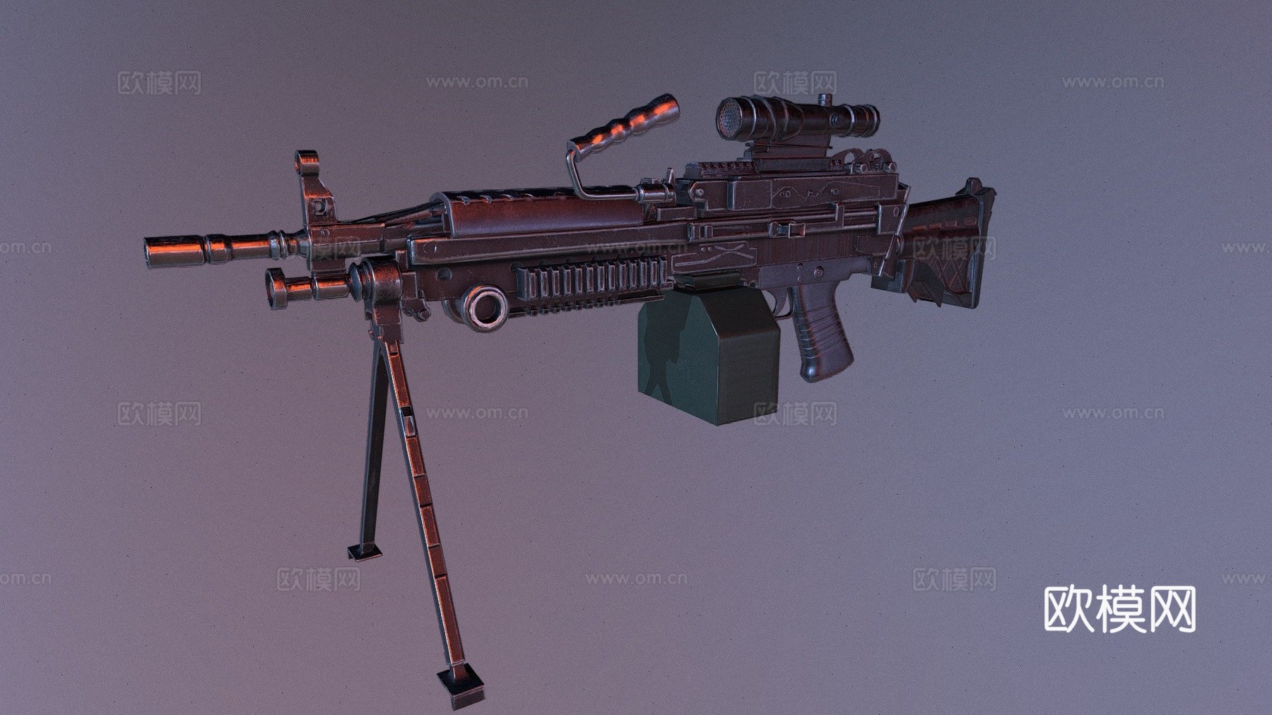 M248机枪3d模型