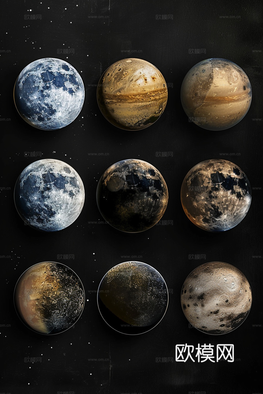 月球灯星球月亮陨石表表面