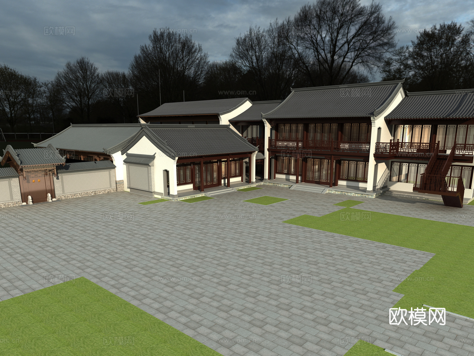 古建 民宿 中式建筑 灰派3d模型