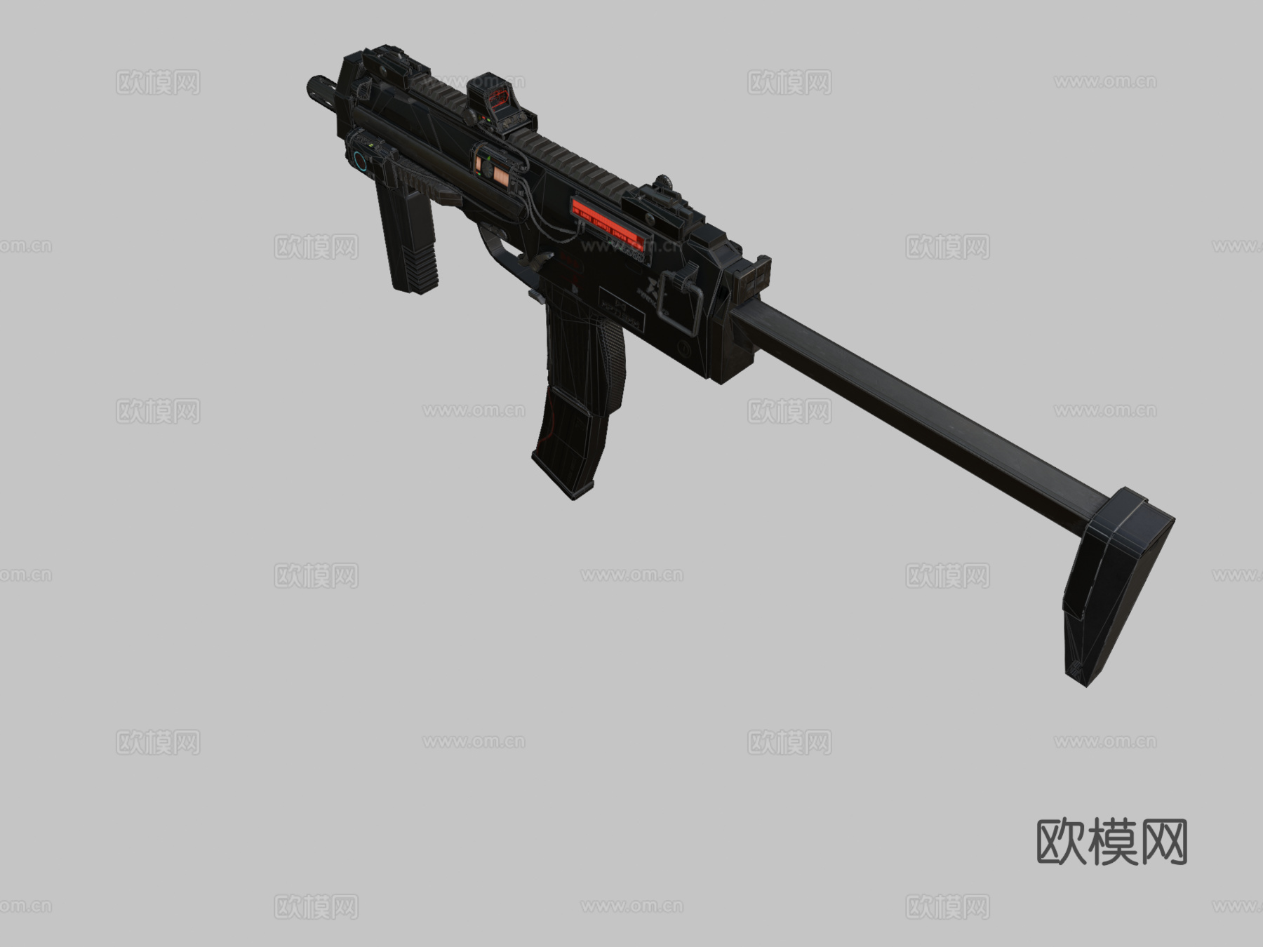 MP77赛博朋克冲锋枪3d模型