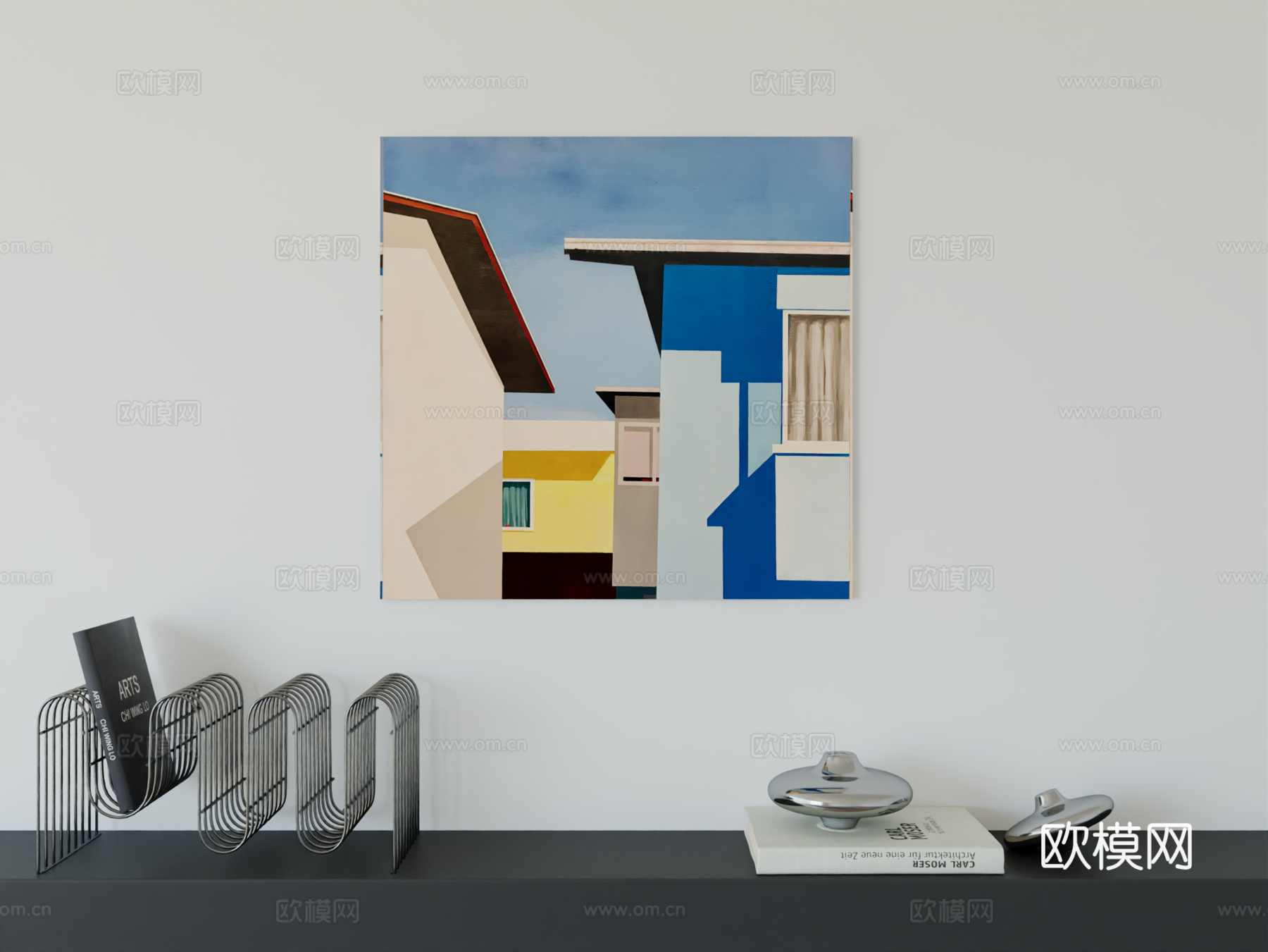 现代简约挂画包豪斯艺术挂画3d模型