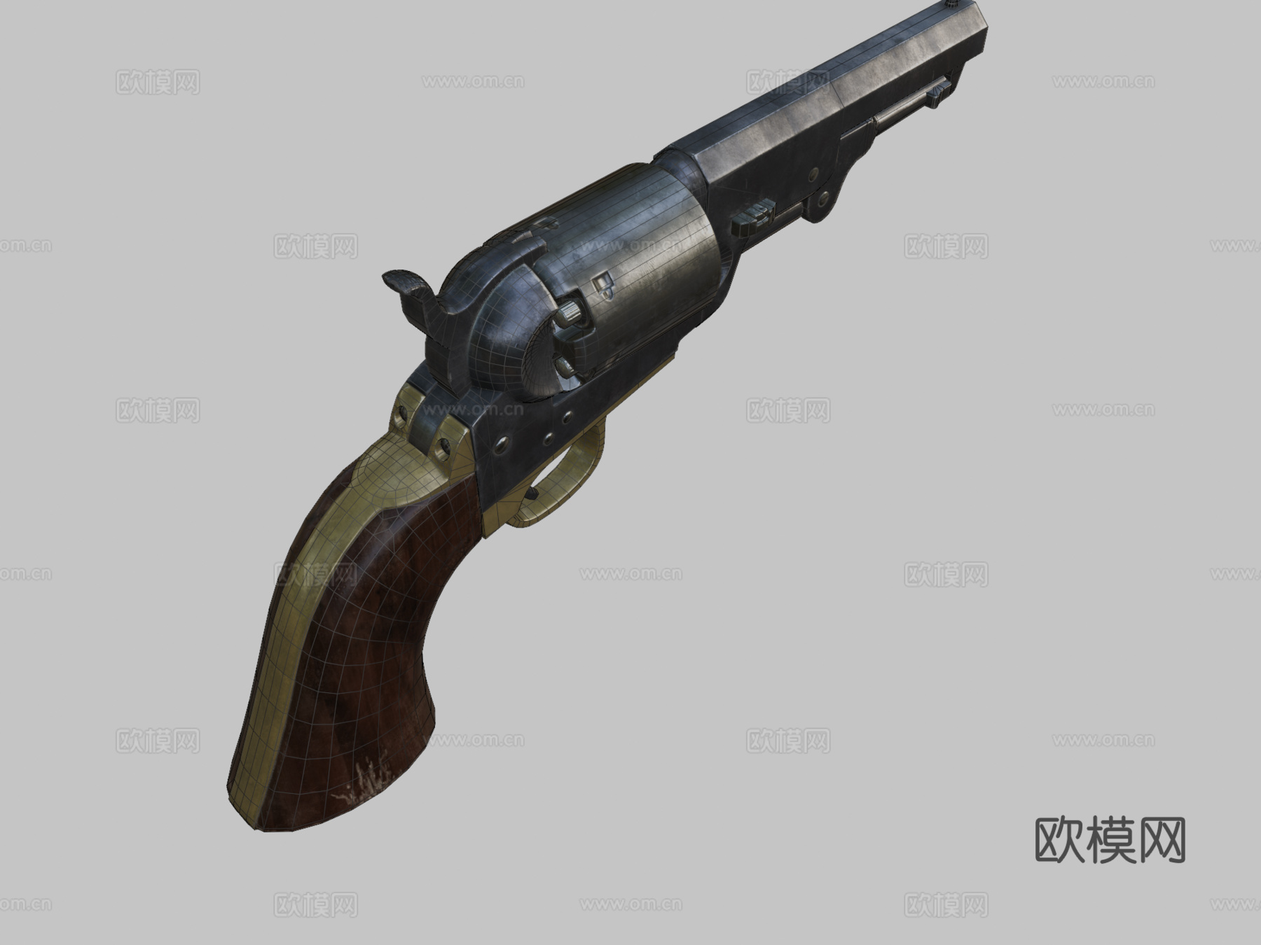 柯尔特1849袖珍左轮3d模型