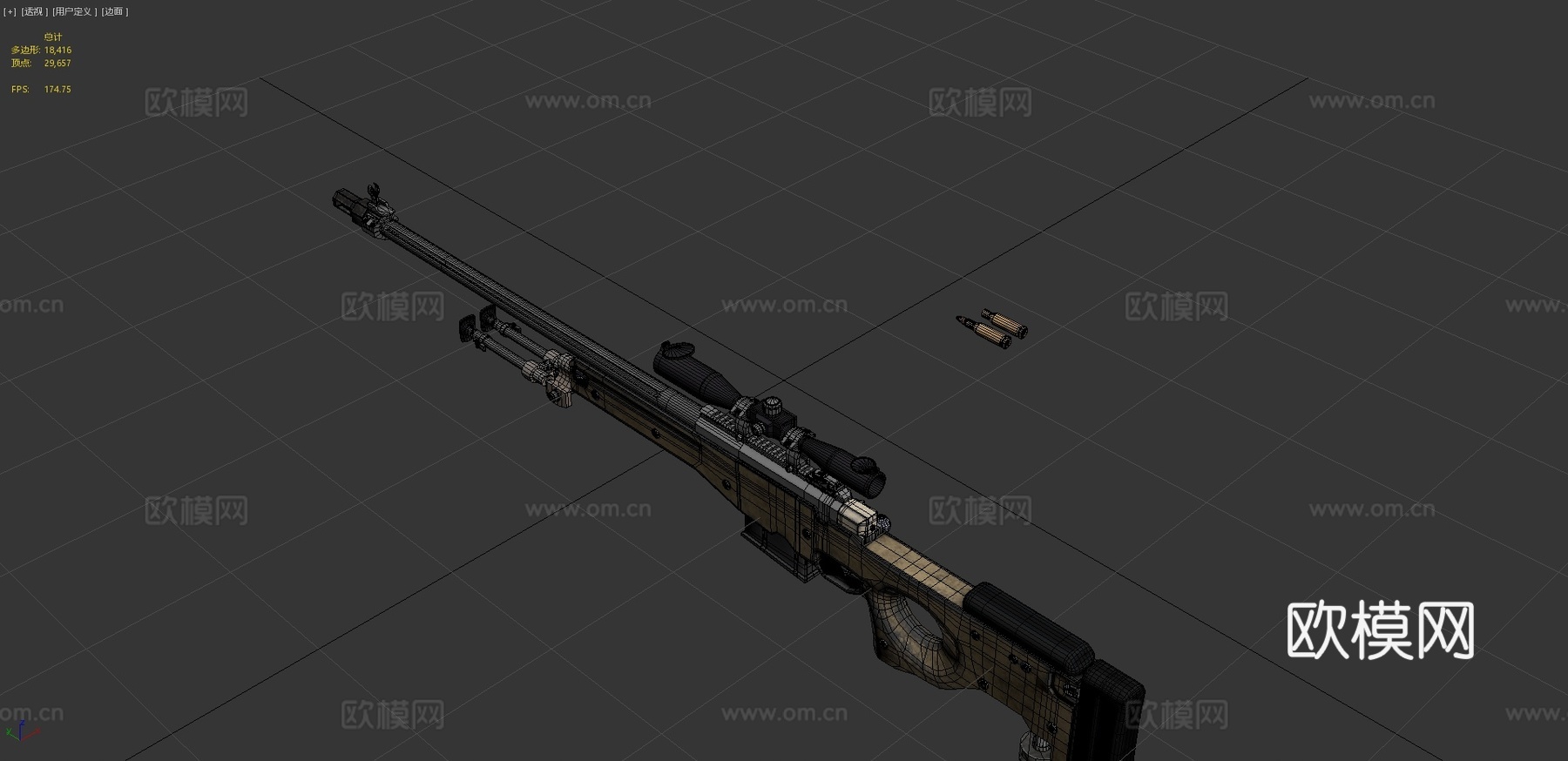 L96A1狙击枪3d模型