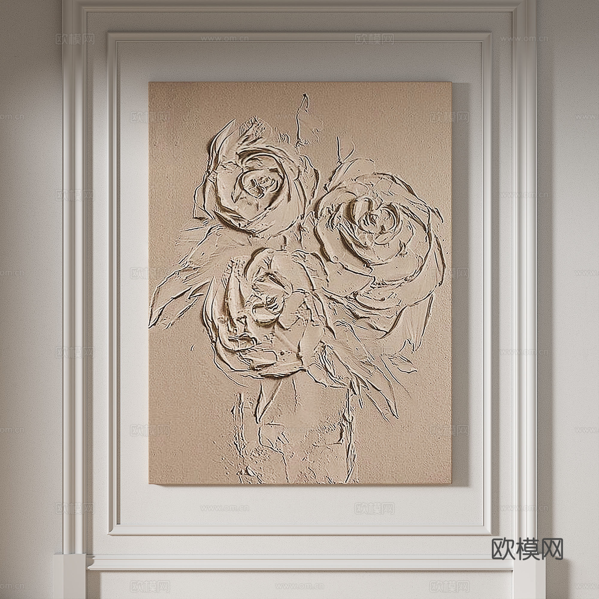 现代，简约，肌理，抽象，轻奢，侘寂，立体，装饰画3d模型