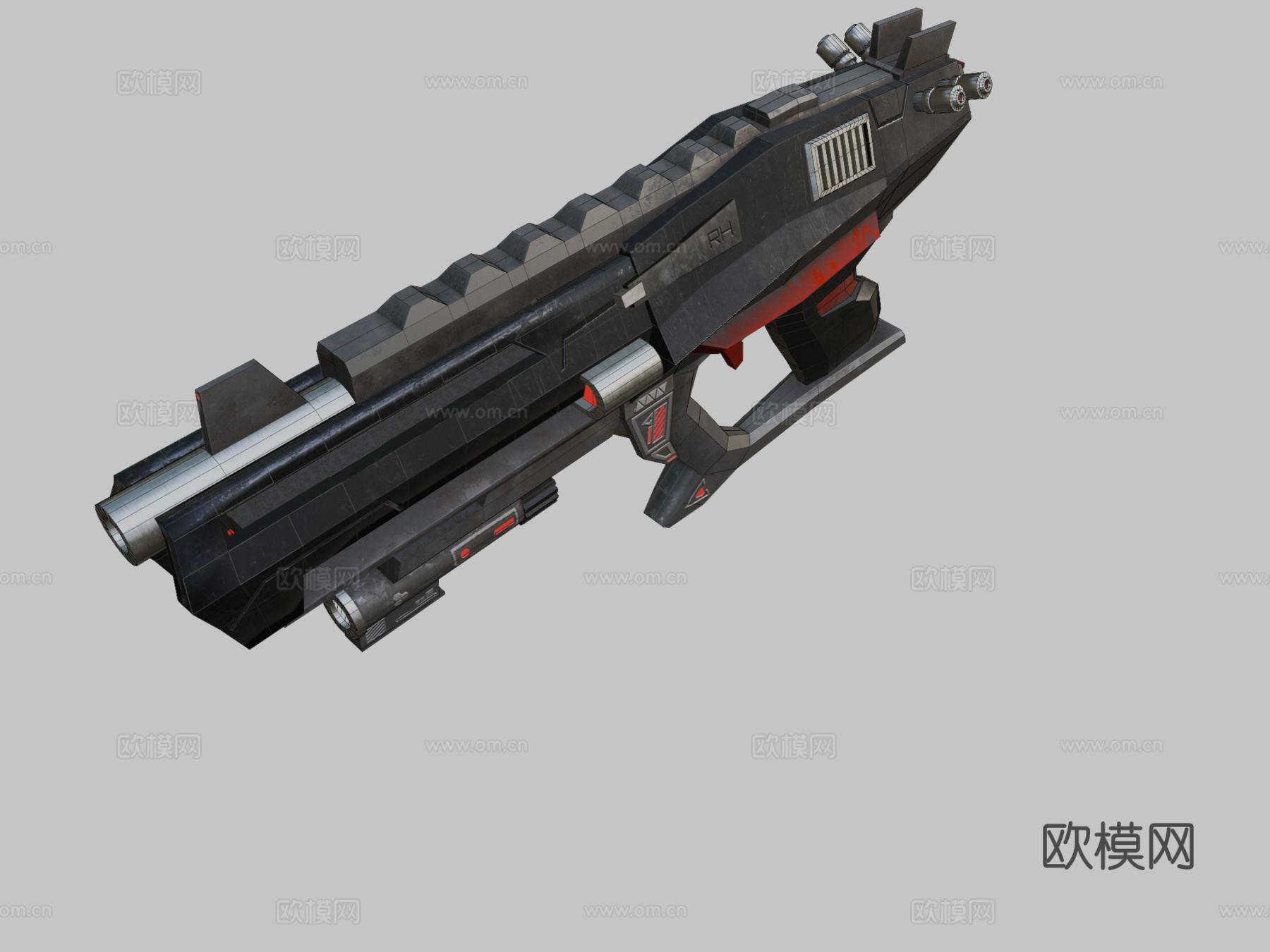 武器-红兜帽枪3d模型