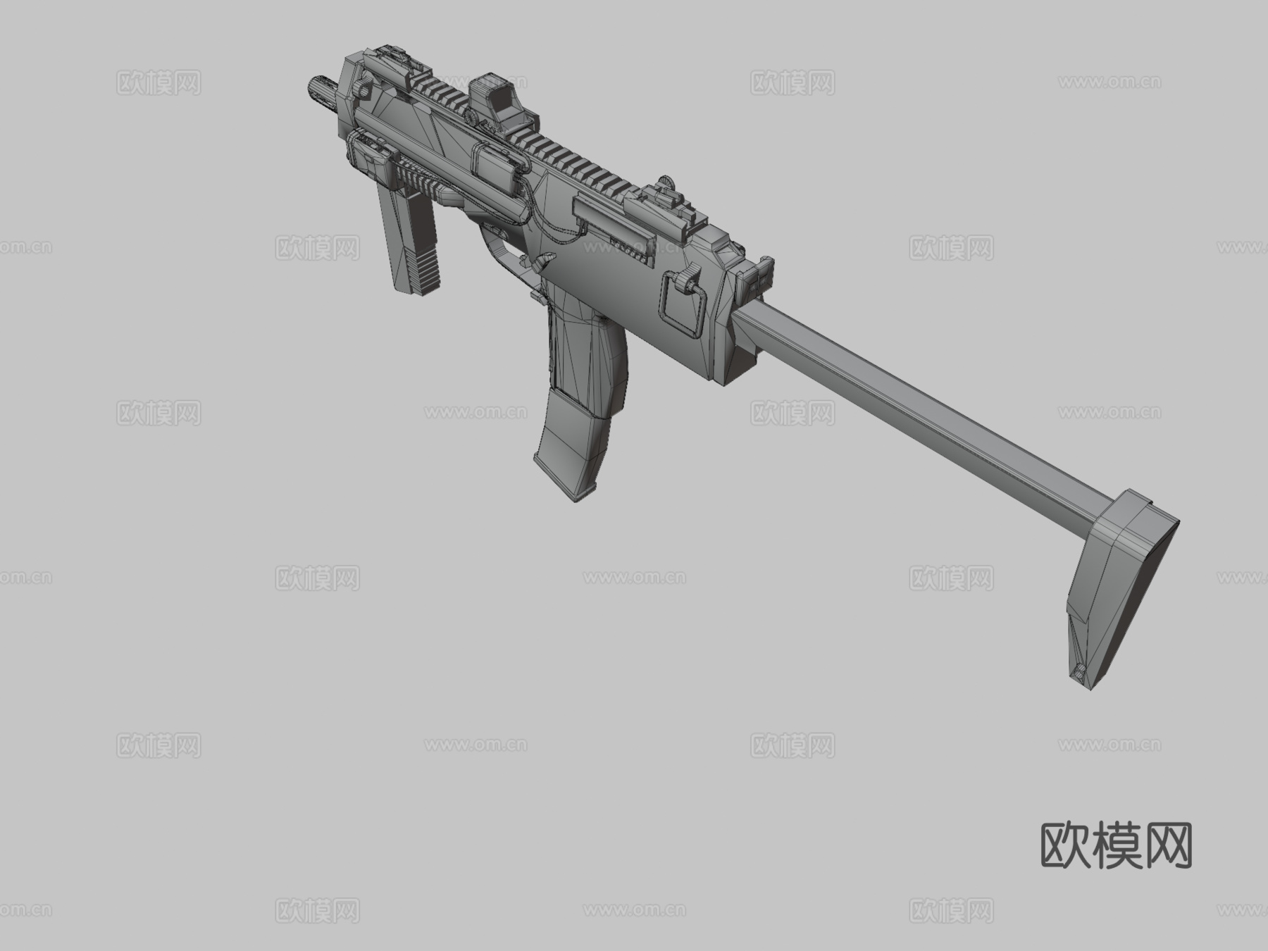 MP77赛博朋克冲锋枪3d模型