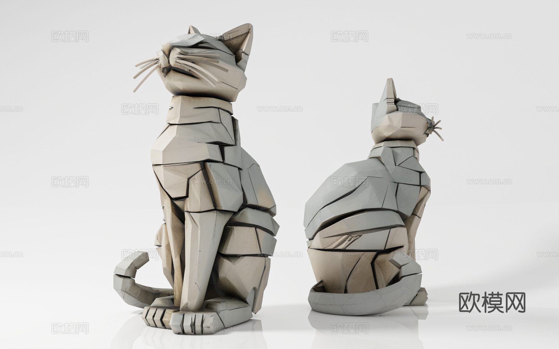猫 猫咪 宠物猫 雕塑雕刻 艺术创意 抽象摆件 手办道具 展3d模型